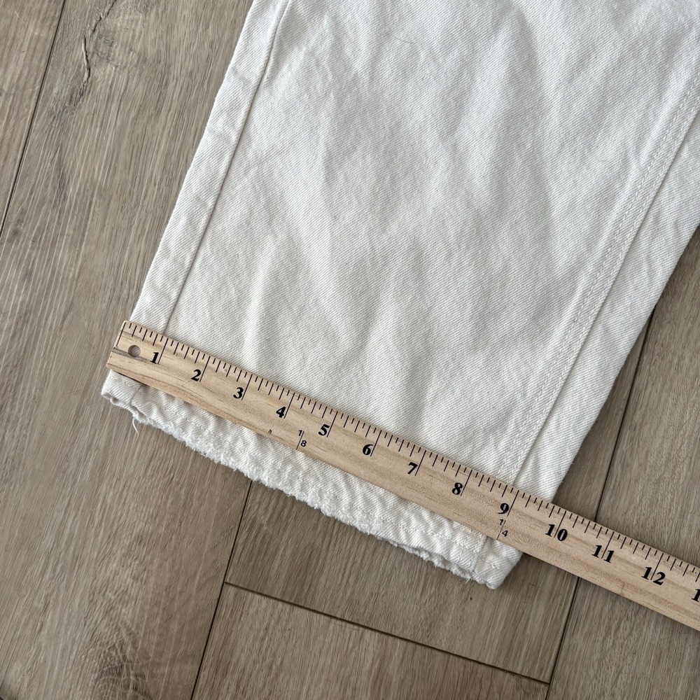 BDG Tapered Baggy Jeans Women's Size 28 High Waist‎ Frayed Hem Cream Denim - Picture 2 of 8